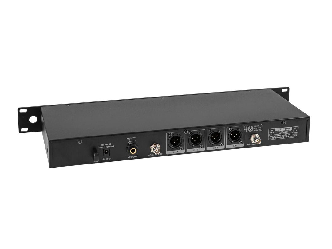 OMNITRONIC UHF-604 système de microphones sans fil à 4 canaux 520-554 MHz