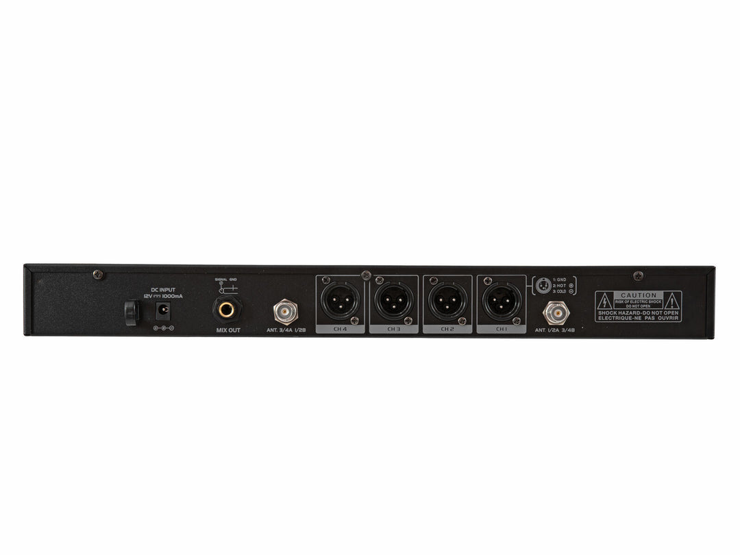 OMNITRONIC UHF-604 système de microphones sans fil à 4 canaux 520-554 MHz