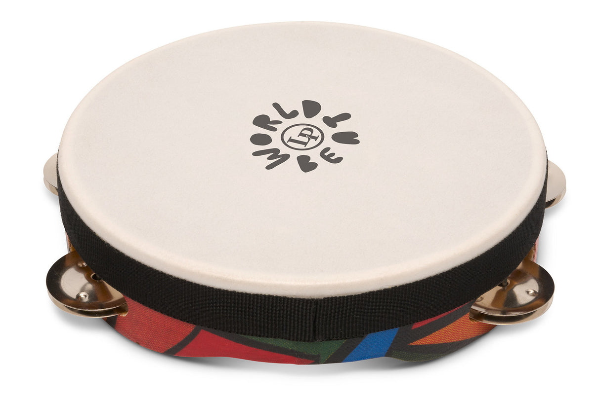 Latin Percussion Tambourine World Beat Single Row with Head - LP7022 (8")
