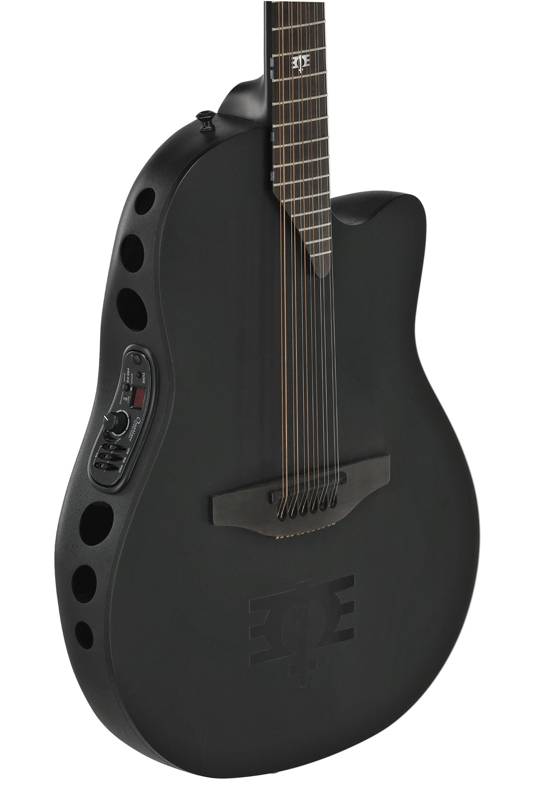 Adamas Guitares électro-acoustique 1598-MEIII, signature Melissa Etheridge, pan coupé central, 12 cordes - Black satiné (1598-MEIII)