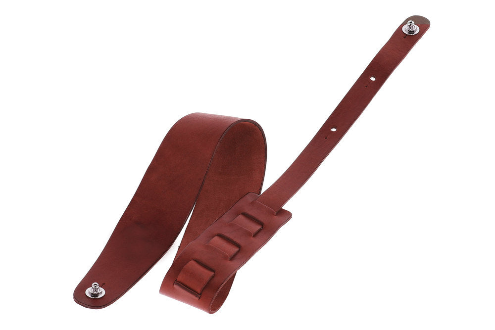 GEWA Premium Plain 70 sangle de guitare avec Security Locks, brun rougeâtre