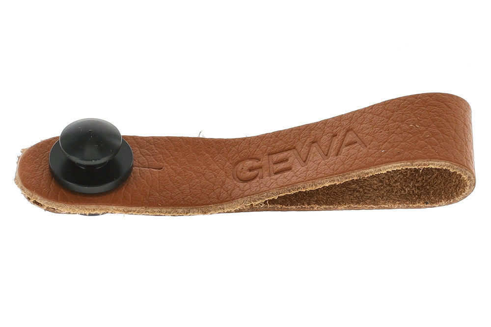 Boucle GEWA Tie Strap pour sangle de guitare, cuir, marron