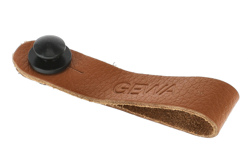 Boucle GEWA Tie Strap pour sangle de guitare, cuir, marron