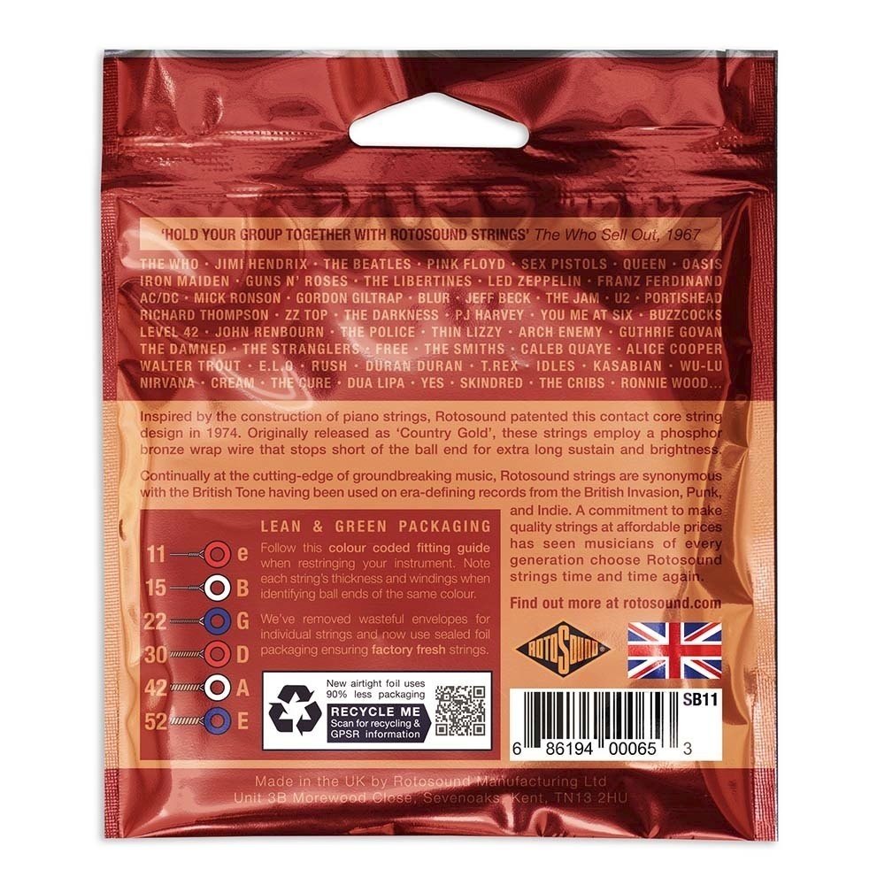 Strings de guitare western Rotosound Super Bronze SB11 11-52
