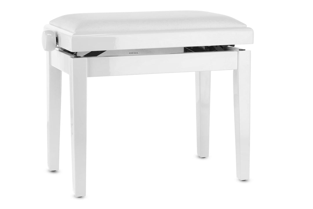 GEWA banquette de piano Deluxe vinyle - White brillant (siège White)