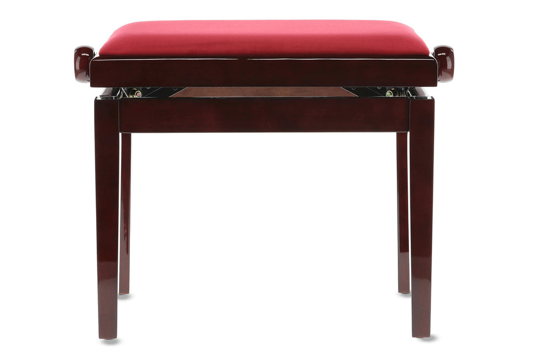 GEWA Banquette de piano Deluxe - acajou très brillant (assise Dark rouge)