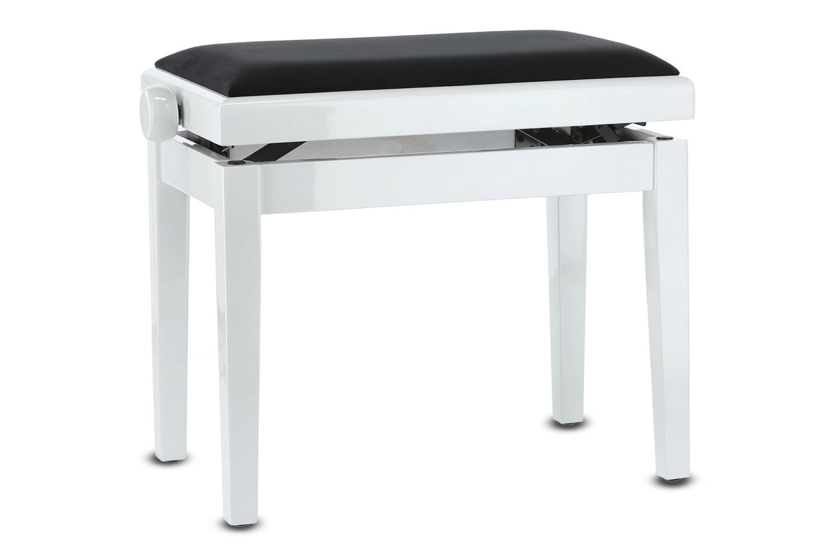 GEWA Piano bench Deluxe - High-gloss white (Seat black)