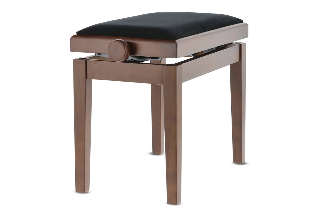 Banc de piano GEWA Deluxe - noyer mat (siège noir)