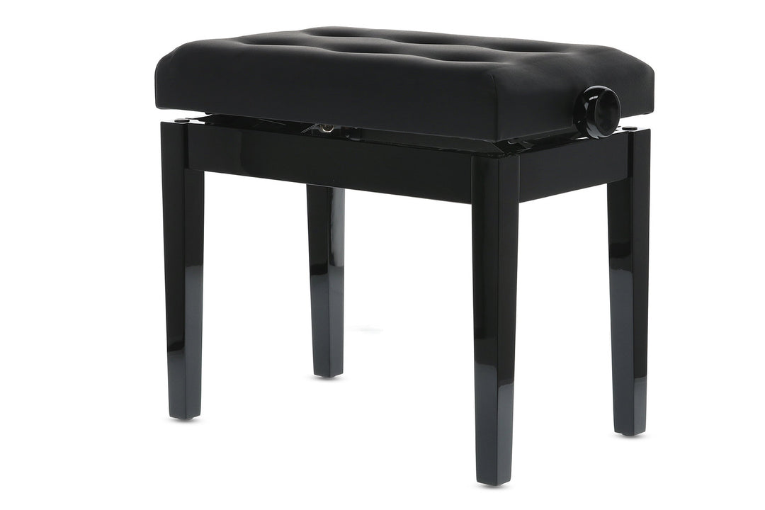 GEWA Banquette de piano Deluxe Leather Black, Highgloss - Housse Black en similicuir