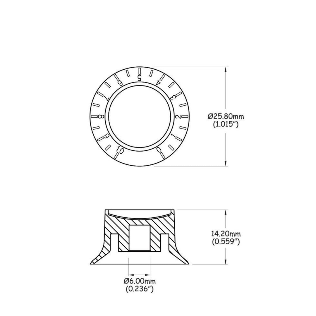 Partsland bouton de potentiomètre Gibson Style - Set Gibson Style
