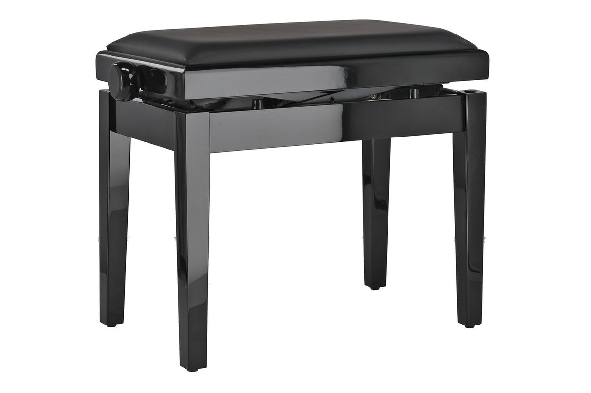 GEWA Piano bench Deluxe Autolift Vinyl - Black highgloss (Seat black)