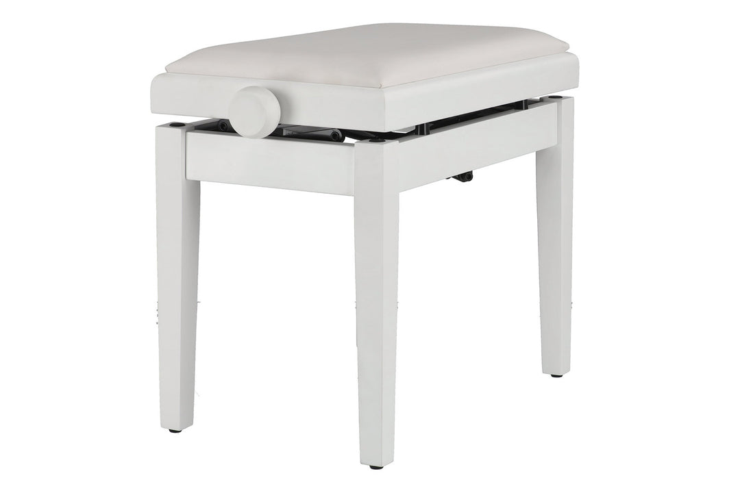 Banquette de piano GEWA Deluxe Autolift Vinyl - White mat (siège White)