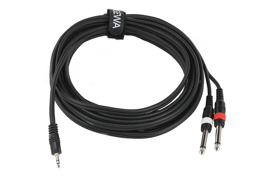 GEWA Basic Line câble en Y 6 m, minijack 3,5 mm vers 2 x jack mono