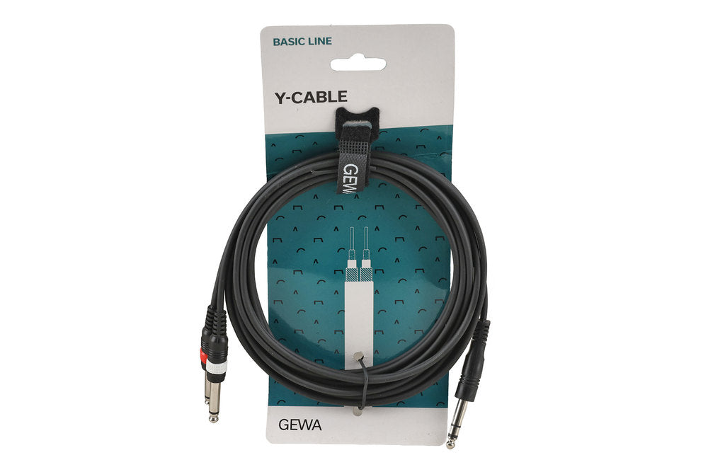 Câble en Y GEWA Basic Line 3 m, jack stéréo vers 2 jacks mono