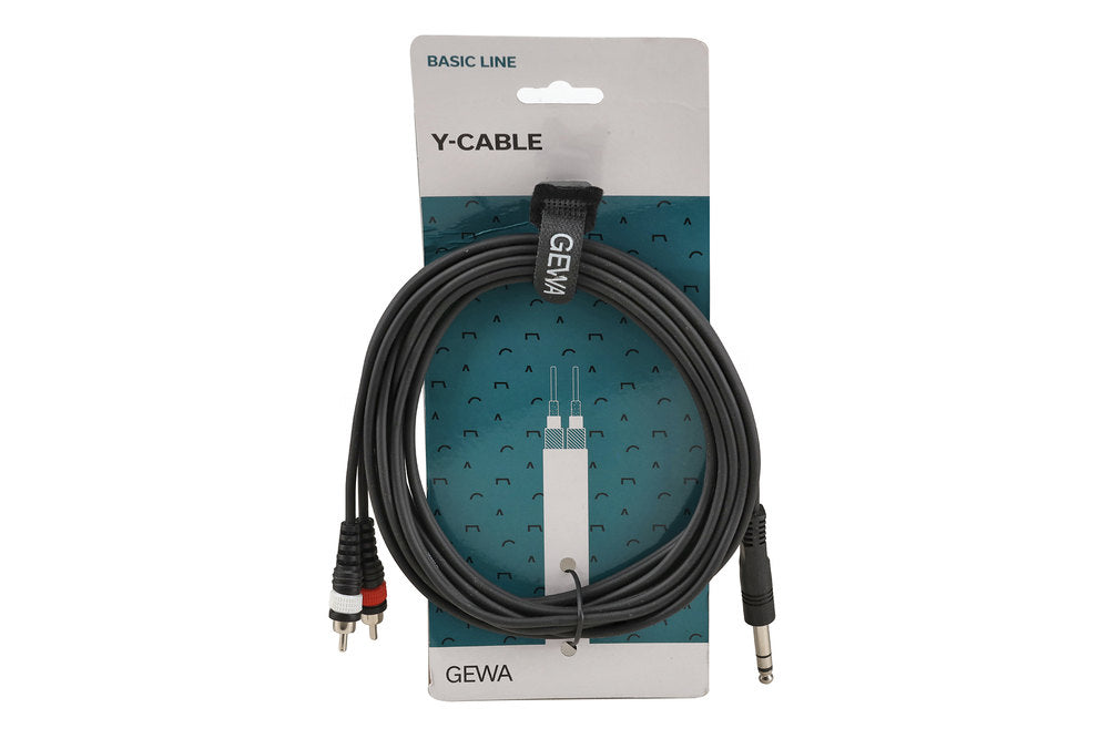 Câble en Y GEWA Basic Line 3 m, jack stéréo vers 2 x cinch