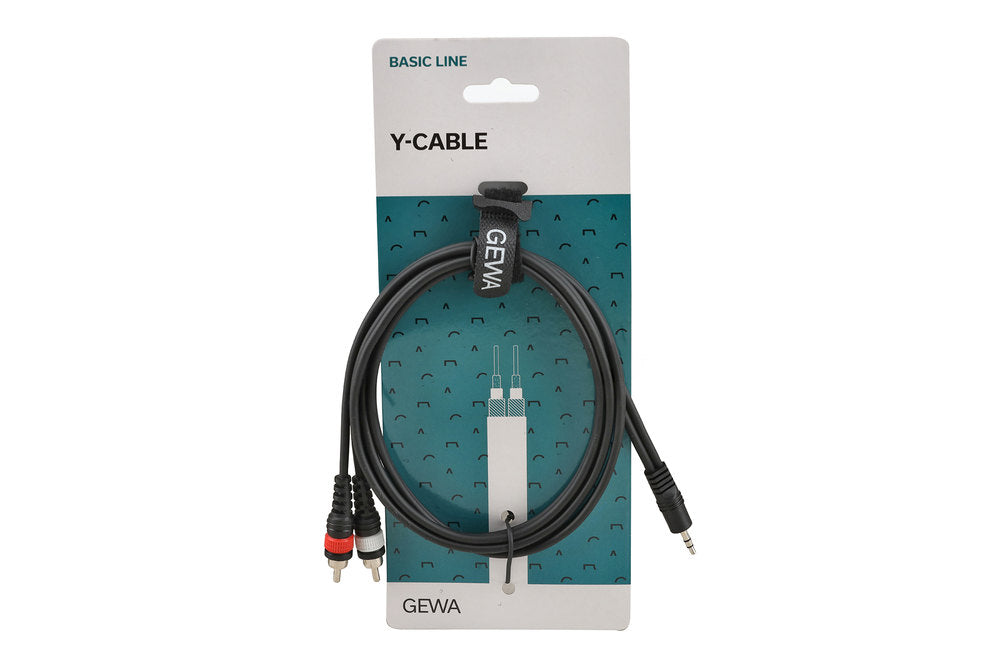 GEWA Basic Line câble en Y 1,5 m, mini-jack 3,5 mm vers 2 x cinch