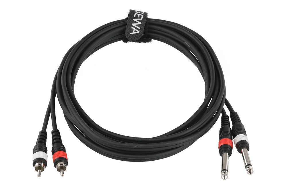 Double câble GEWA Basic Line 3 m, 2 x jack vers 2 x cinch