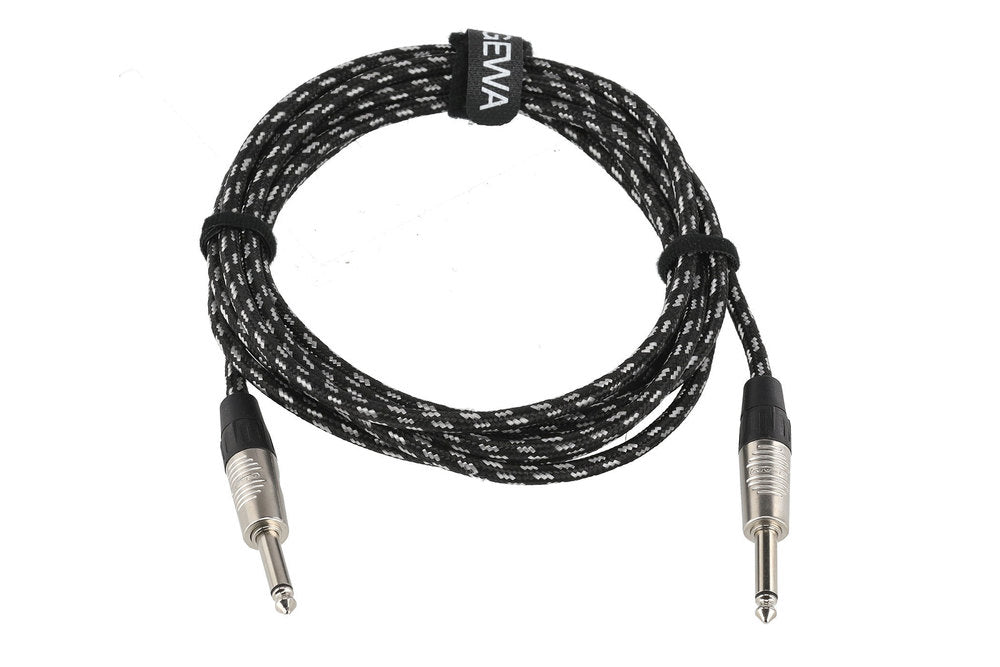 GEWA Pro Line câble instrument 3 m, tweed noir et blanc, jack droit