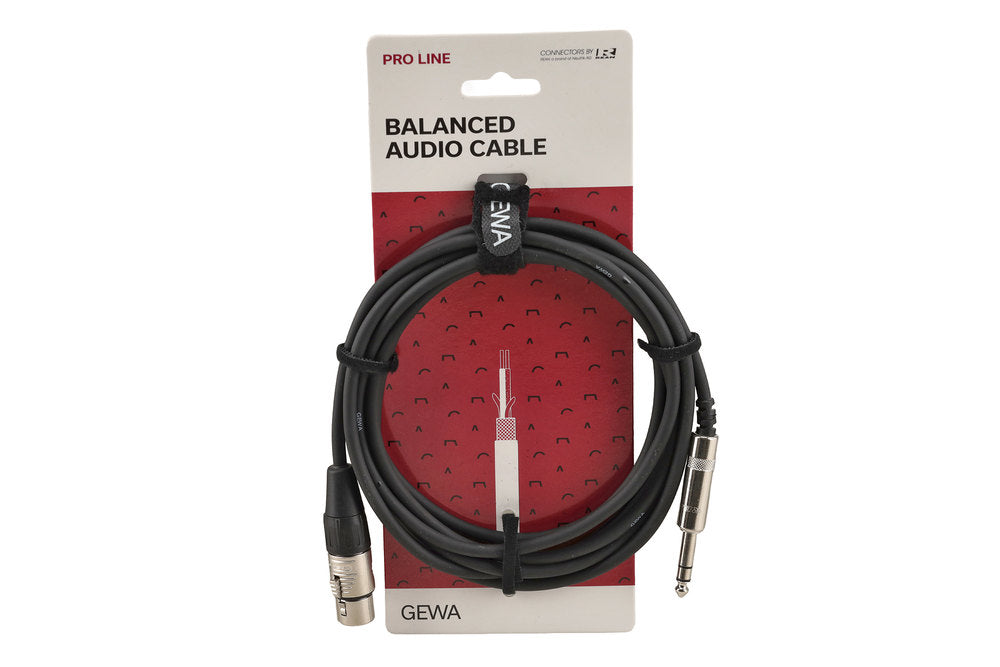 GEWA Pro Line câble symétrique 3 m, jack stéréo vers XLR femelle