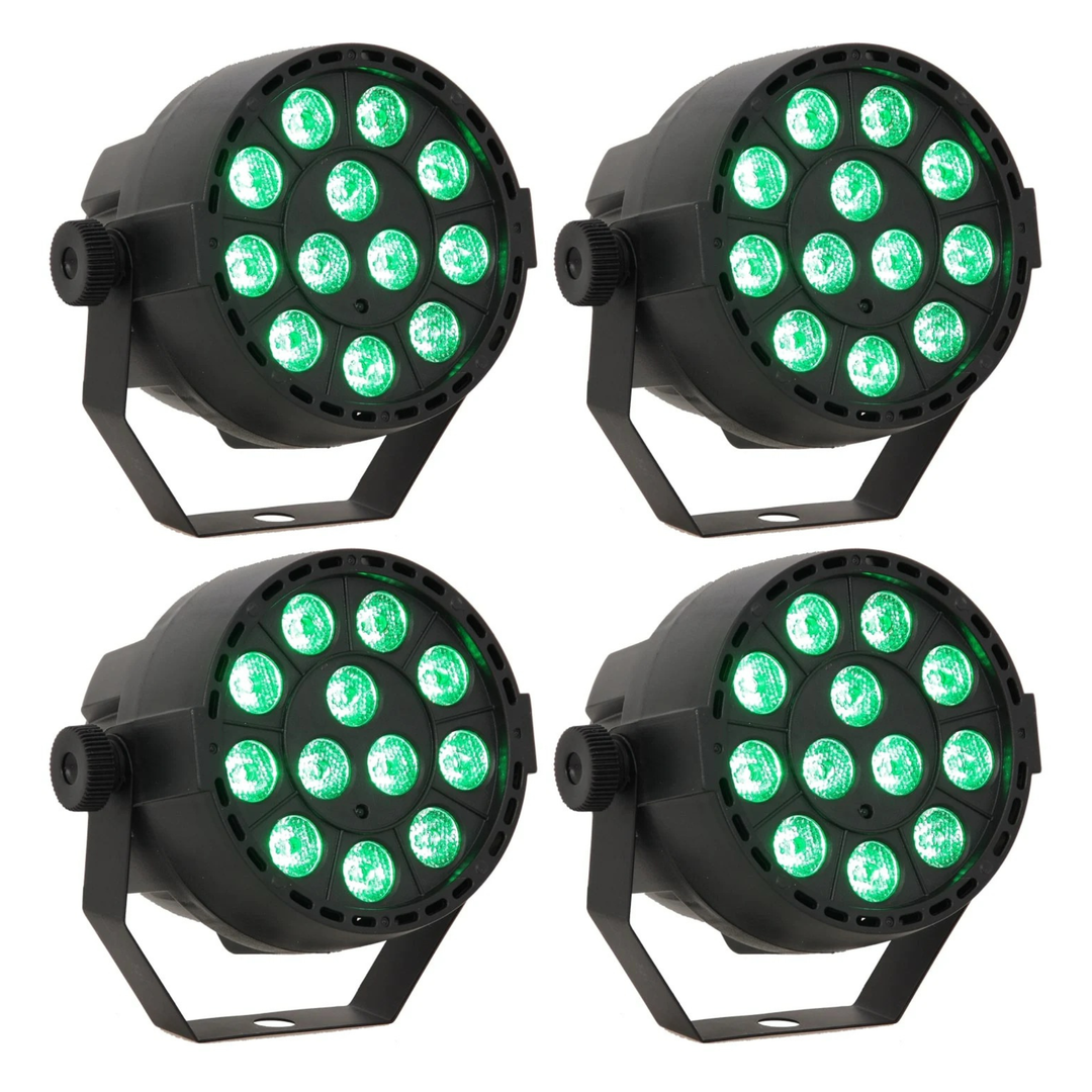 LED Spot Multicolor avec télécommande (12x3W) 4 Pièces Bundle