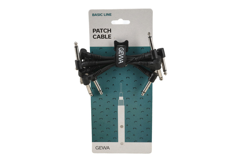 GEWA Basic Line câble patch 0,1 m, jack mono coudé, 6 pièces