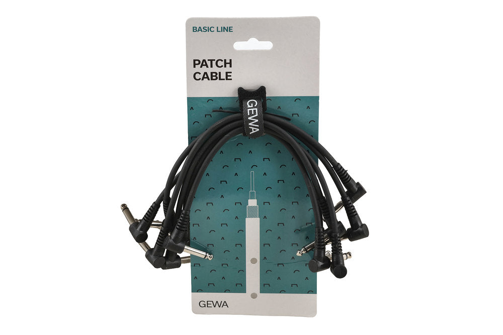 GEWA Basic Line câble patch 0,3 m, jack mono coudé, 6 pièces