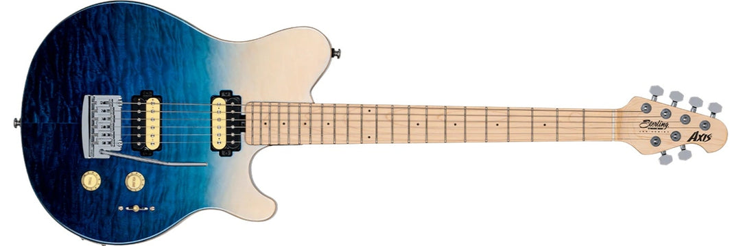 Sterling By Music Man Axis AX3QM, bleu Spectrum