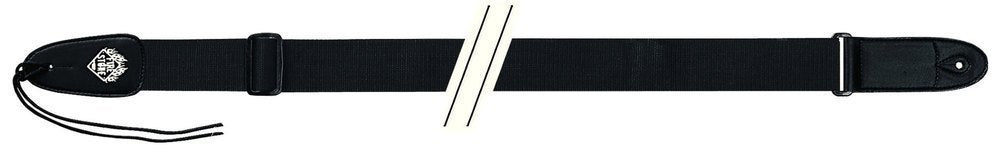 Sangle de guitare Fire & Stone Nylon Edition, noire, extrémités de 3 mm
