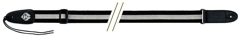 Fire & Stone Cotton-Edition sangle de guitare en coton, noir/blanc