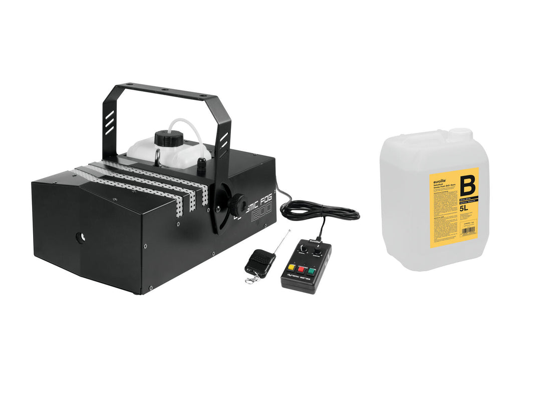 EUROLITE Set de brouillard dynamique 1200 + liquide fumigène -B2D- 5l