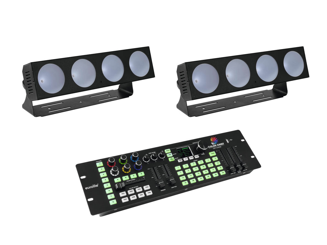 EUROLITE Set 2x LED CBB-4 + contrôleur DMX LED Color Chief