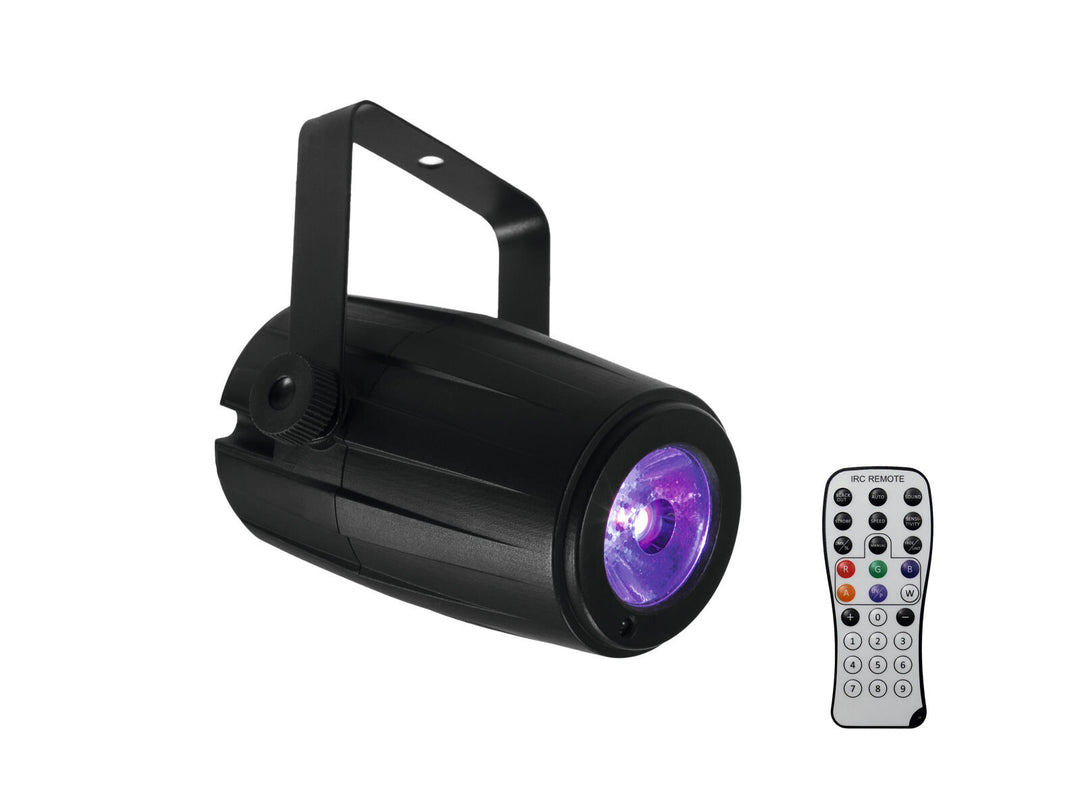 EUROLITE Boule à facettes 20cm avec moteur + LED PST-5 QCL Spot bk