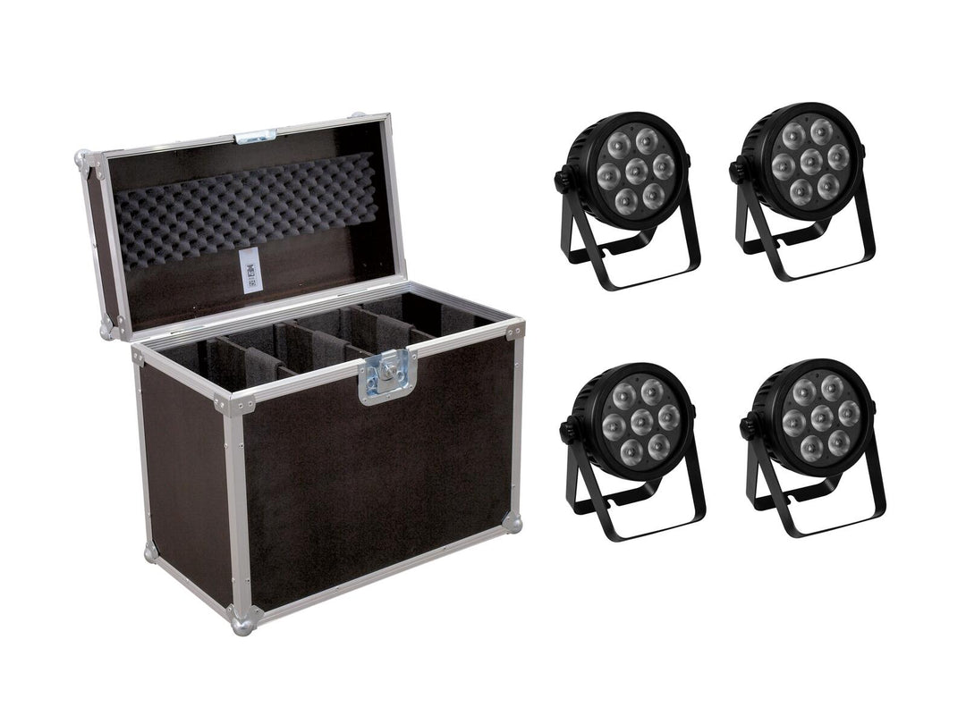 EUROLITE Set 4x LED 7C-7 Silent Slim Spot + étui