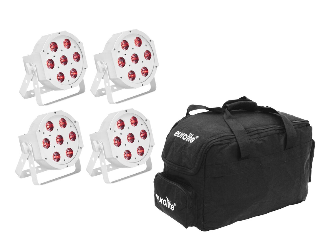 EUROLITE Set 4x LED SLS-7 HCL Spot blanc + Sac souple