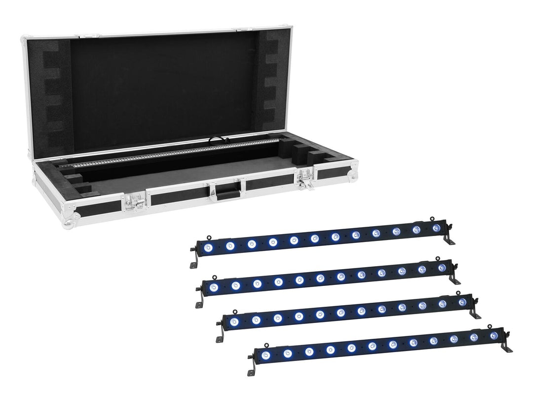 EUROLITE Set 4x LED BAR-12 QCL RGB+UV Bar + Étui