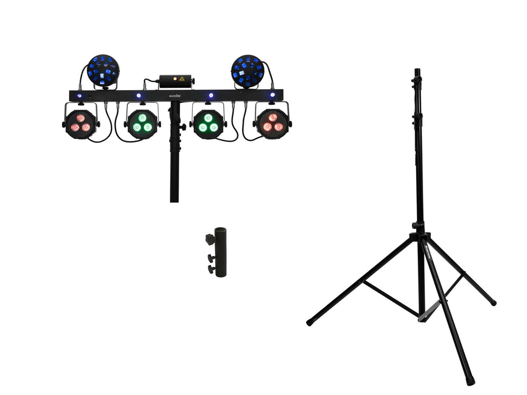 EUROLITE Ensemble LED KLS Laser Bar Next FX Light Set + support pour système d'enceintes M-4