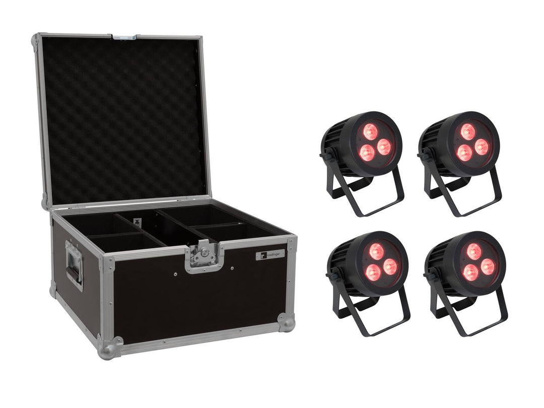 EUROLITE Set 4x LED IP PAR 3x9W SCL Spot + mallette