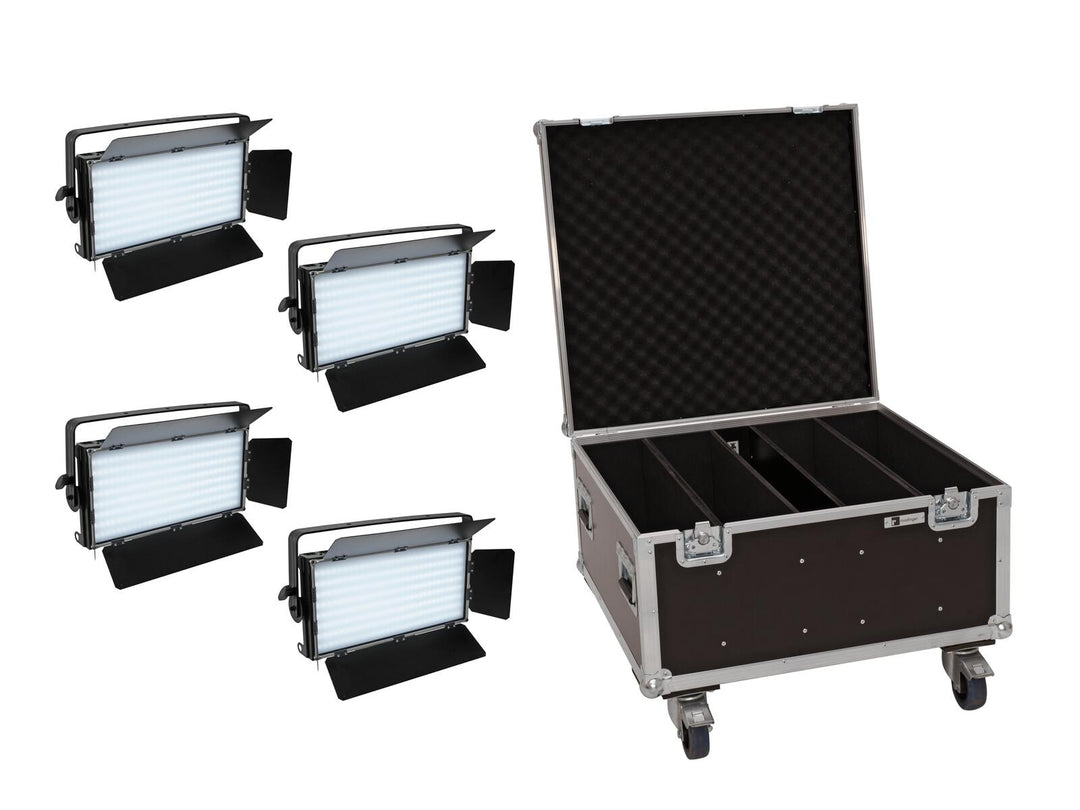 EUROLITE Ensemble 4x LED PLL-480 QCL Panneau + Étui