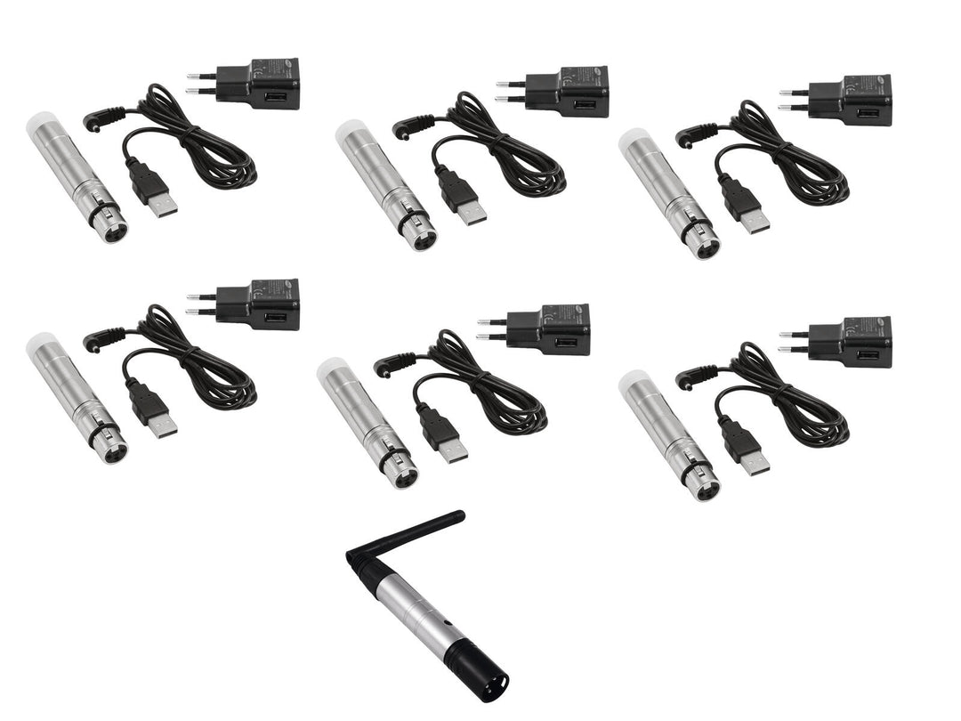 EUROLITE Set émetteur QuickDMX 1x + récepteur AKKU 6x