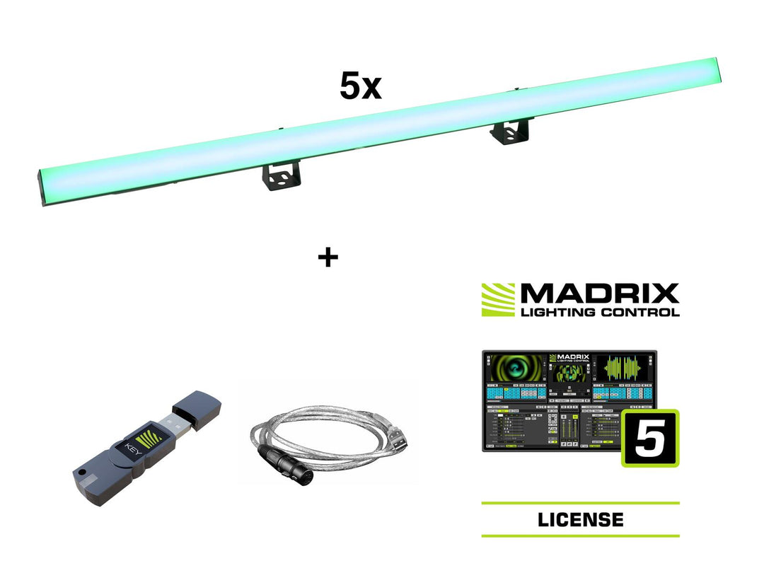 EUROLITE Set 5x LED PR-100/32 Pixel DMX Rail + logiciel Madrix