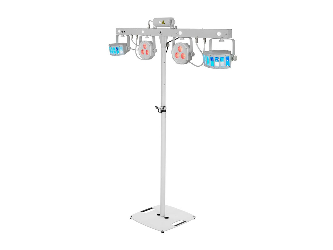 EUROLITE Set LED KLS Laser Bar FX Light Set blanc + support d'enceinte BPS-2 blanc