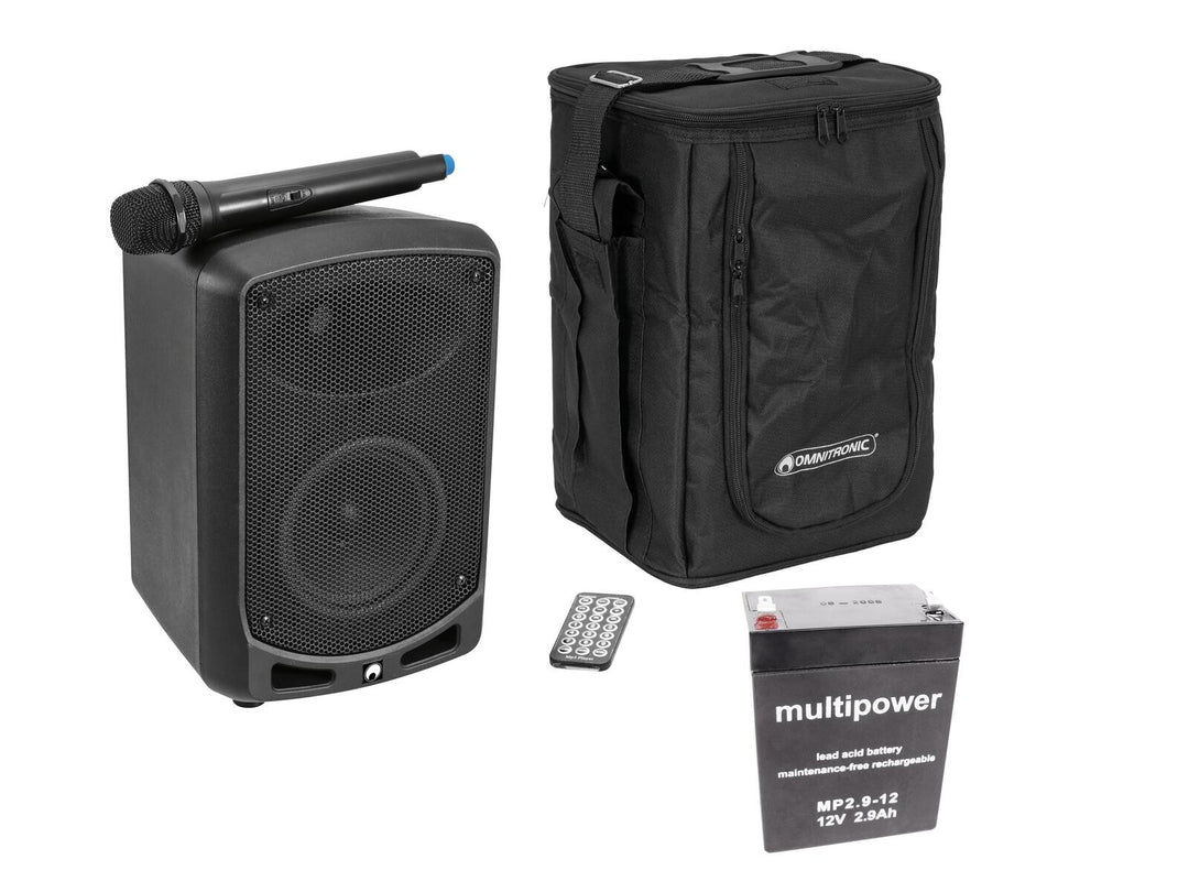 OMNITRONIC Set WAMS-65BT + batterie + sac de transport