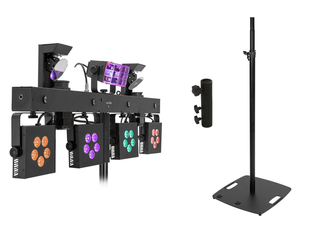 EUROLITE Set LED KLS Scan Pro Next FX Compact Light Set + pied d'enceinte BPS-3 black
