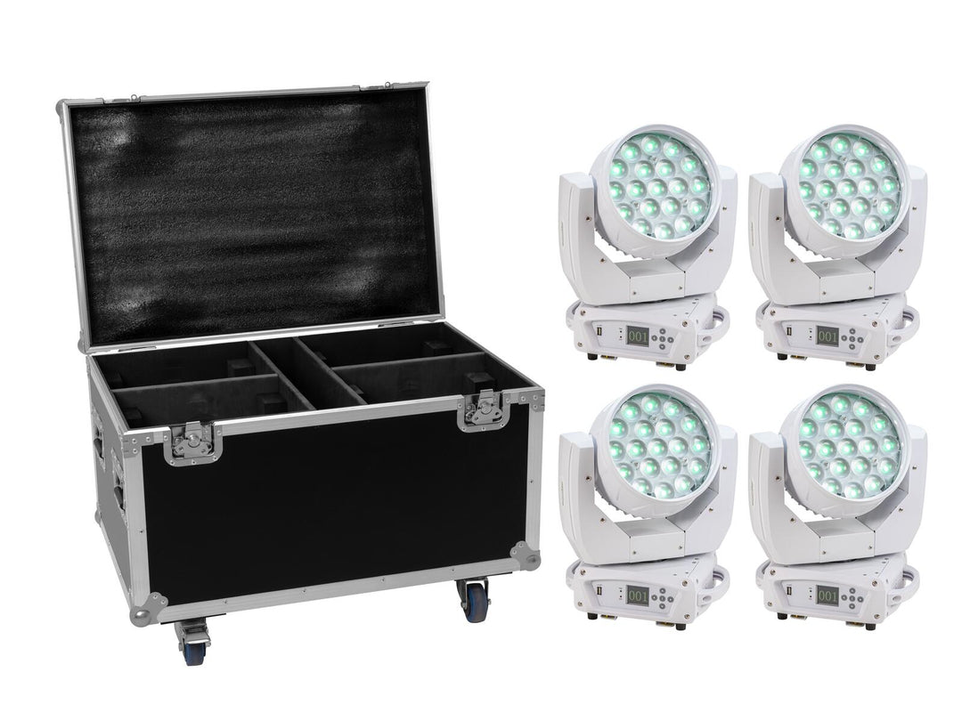 EUROLITE Set 4x LED TMH-X4 white + étui à roulettes