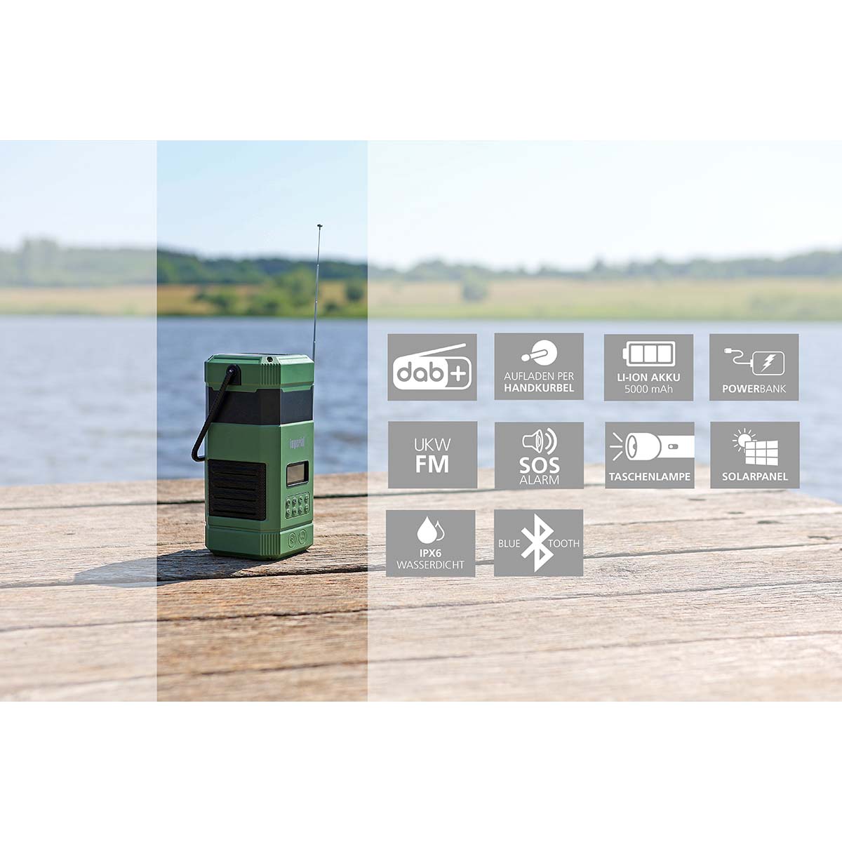 DABMAN OR 3 Radio d’extérieur DAB+/FM sur batterie avec Bluetooth