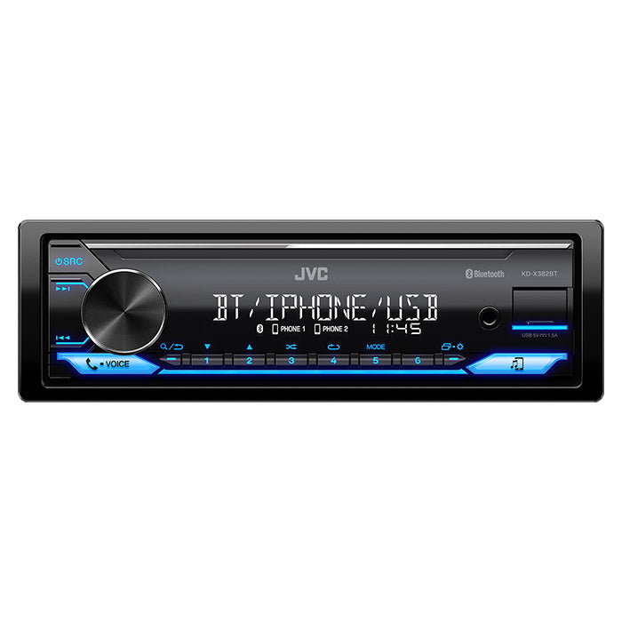 JVC KD-X382BT autoradio avec tuner RDS et Bluetooth 100mm