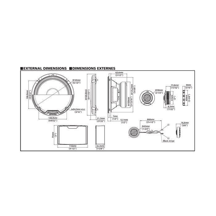 Alpine R2-S652 haut-parleur PRO 16.5CM 2 voies en kit composant