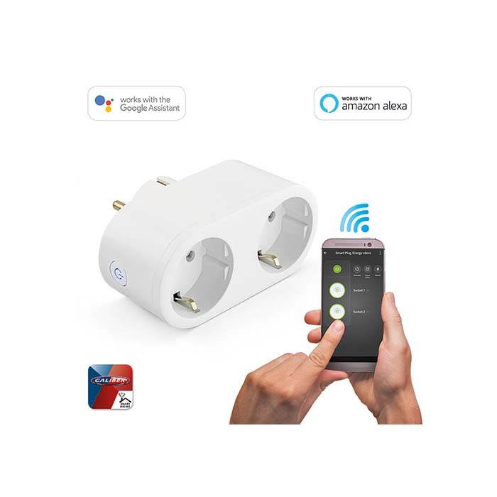 Prise Wi-Fi Smart Home Caliber à 2 sorties