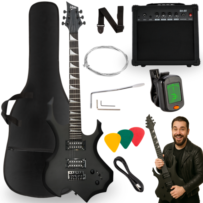 V-TONE EGS 39 MBK pack de guitare électrique 4/4, noir
