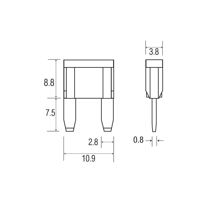 Ampire prise pour fusible Mini ATO 10A (ACS) - 1 pièce